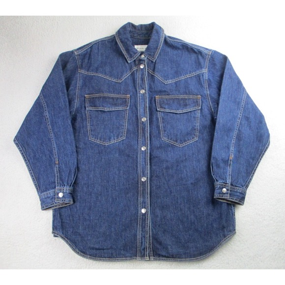 SLVRLAKE Jacket Womens 2XL Blue Premium Denim Evermore‎ Button Snap Western USA - Picture 1 of 11